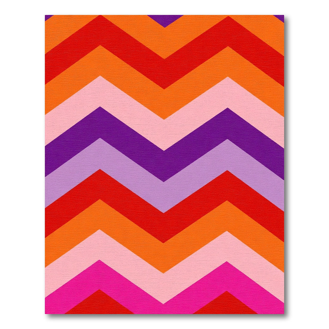 Retro Chevron Stripes Red Orange Purple Rug