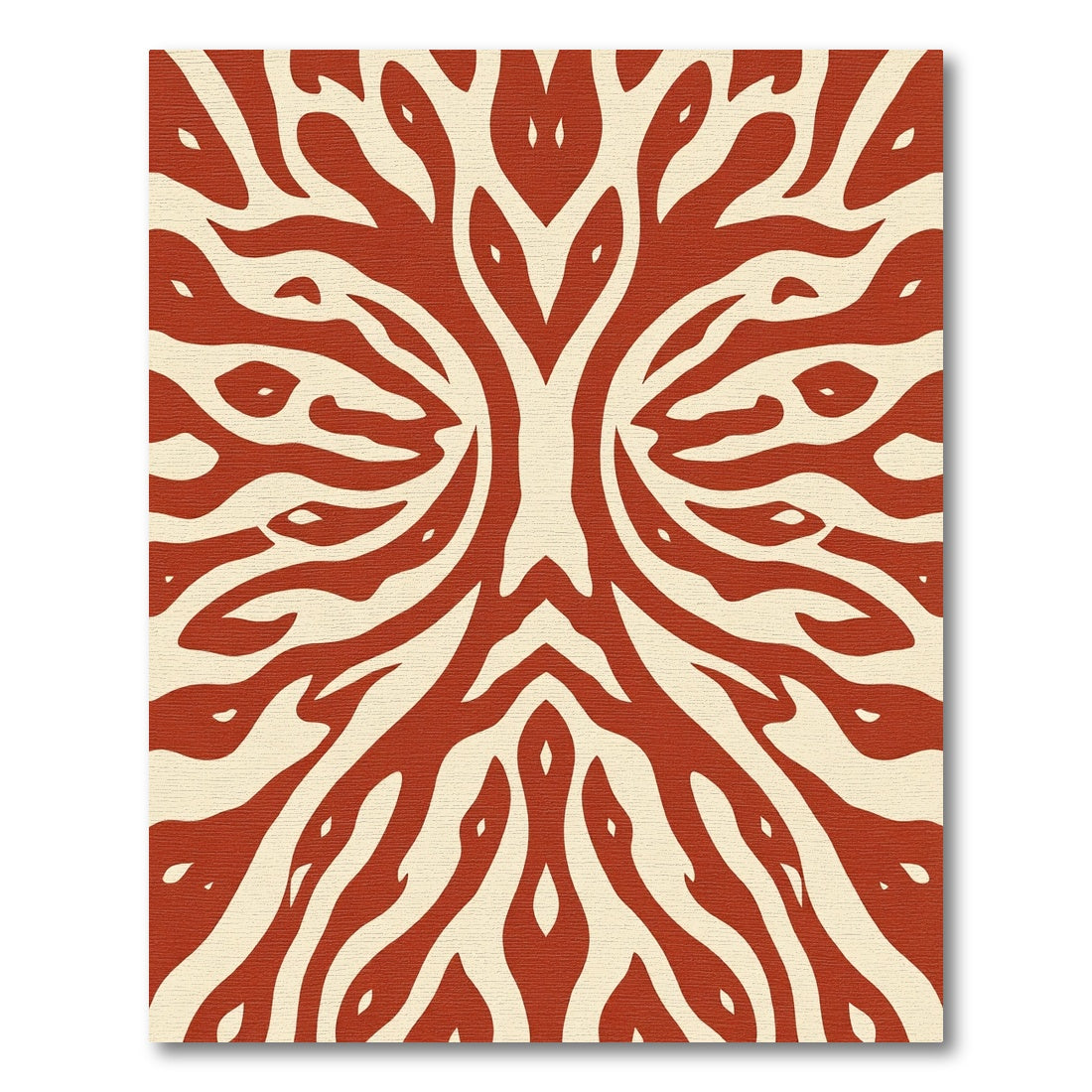 Crimson Organic Symmetrical Swirl Rug