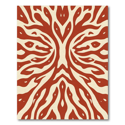 Crimson Organic Symmetrical Swirl Rug