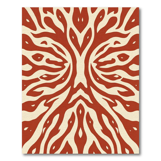 Crimson Organic Symmetrical Swirl Rug