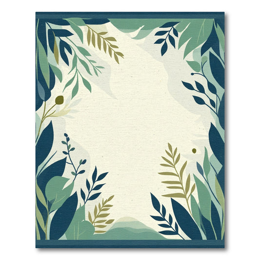 Deep Forest Green Leafy Border Rug