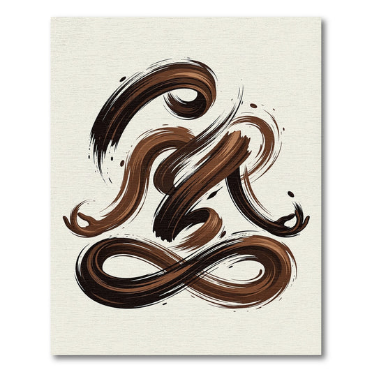Chocolate Swirl Abstract Brushstroke Rug
