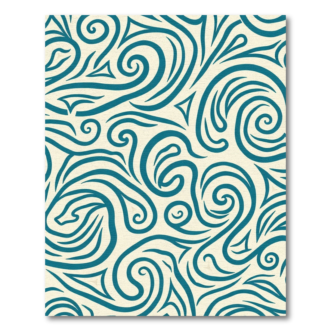Teal Swirl Abstract Organic Rug