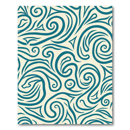Teal Swirl Abstract Organic Rug