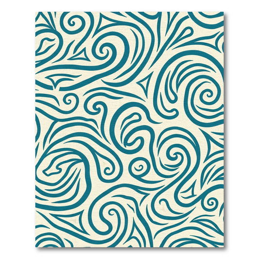 Teal Swirl Abstract Organic Rug