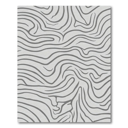 Gray Wavy Zebra Stripe Rug