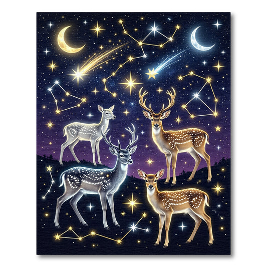 Celestial Whitetail Deer Starry Night Rug