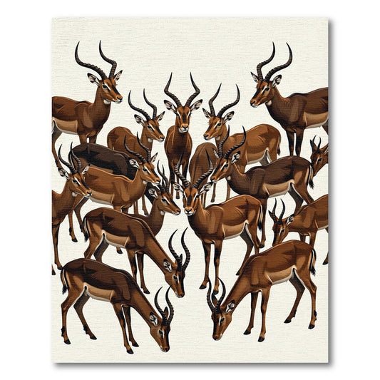 Majestic Brown Impala Savannah Herd Rug