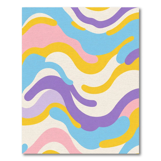 Retro Pastel Wave Swirl Rug