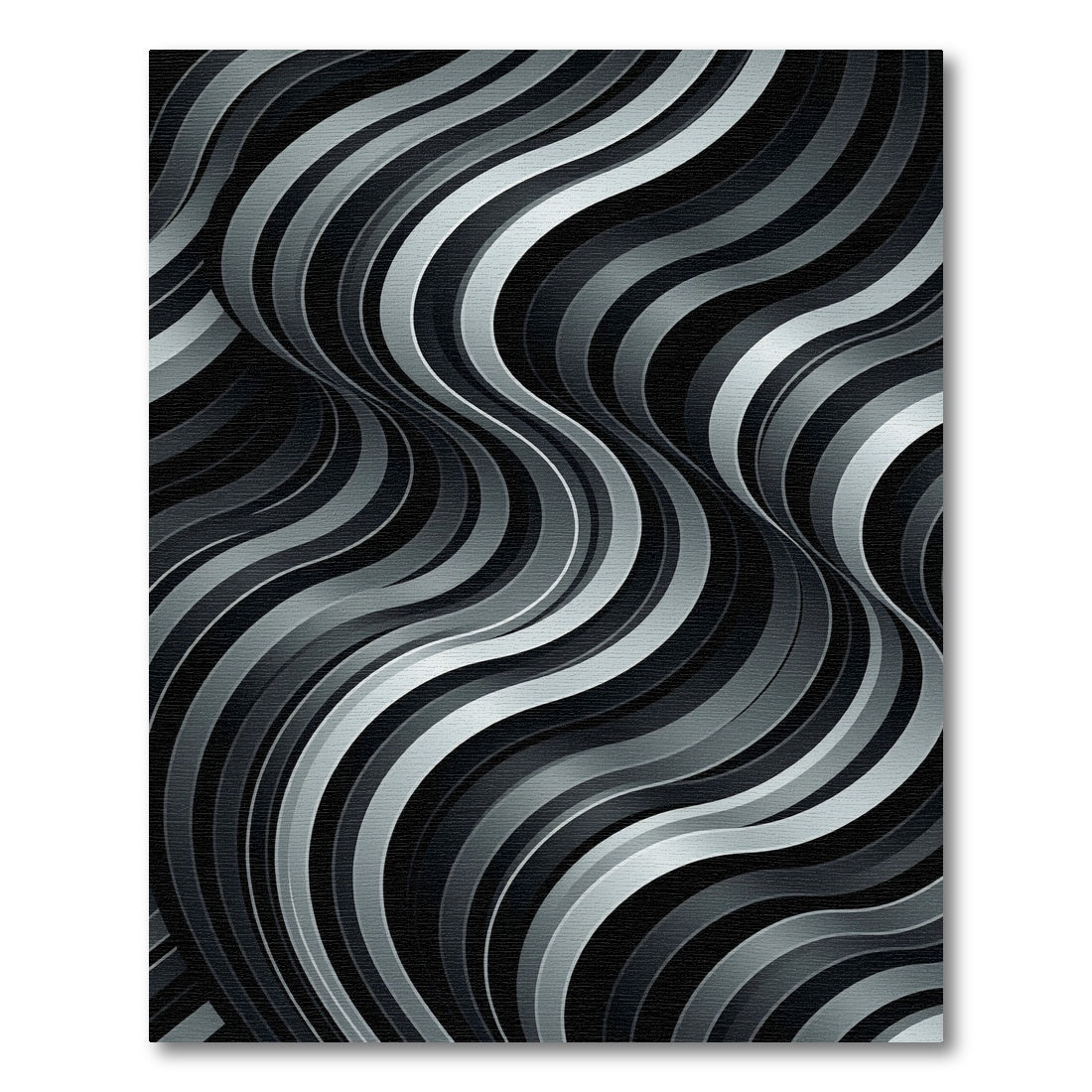 Monochromatic Swirl Ribbon Wave Rug