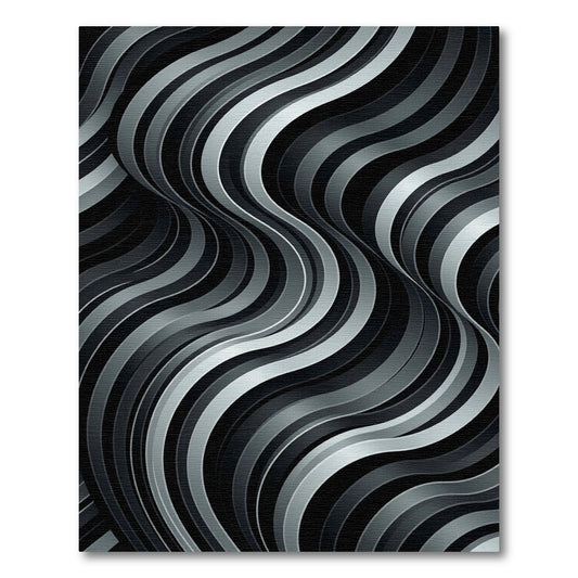 Monochromatic Swirl Ribbon Wave Rug