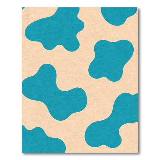 Teal Blob Abstract Surface Rug