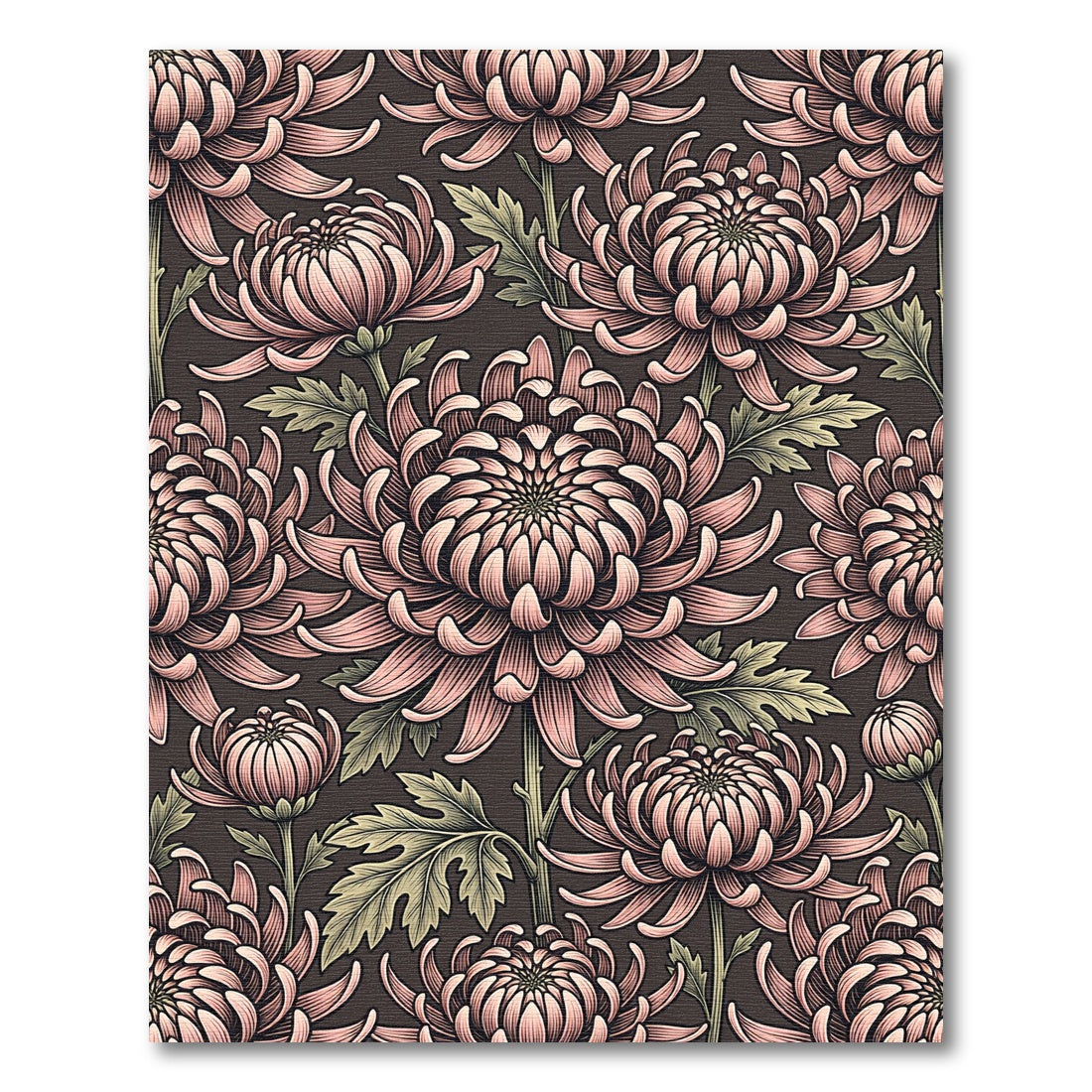 Pink Chrysanthemum Floral Artwork Rug