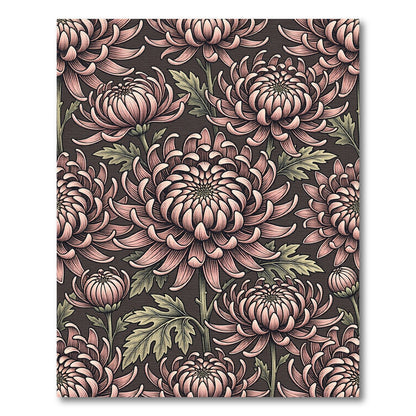 Pink Chrysanthemum Floral Artwork Rug