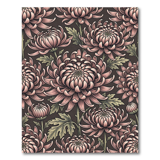 Pink Chrysanthemum Floral Artwork Rug