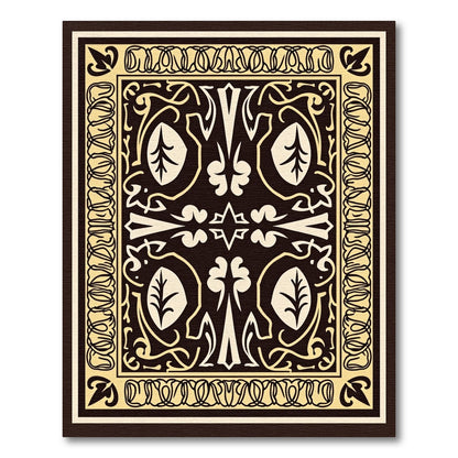 Dark Cream Ornamental Scrollwork Rug