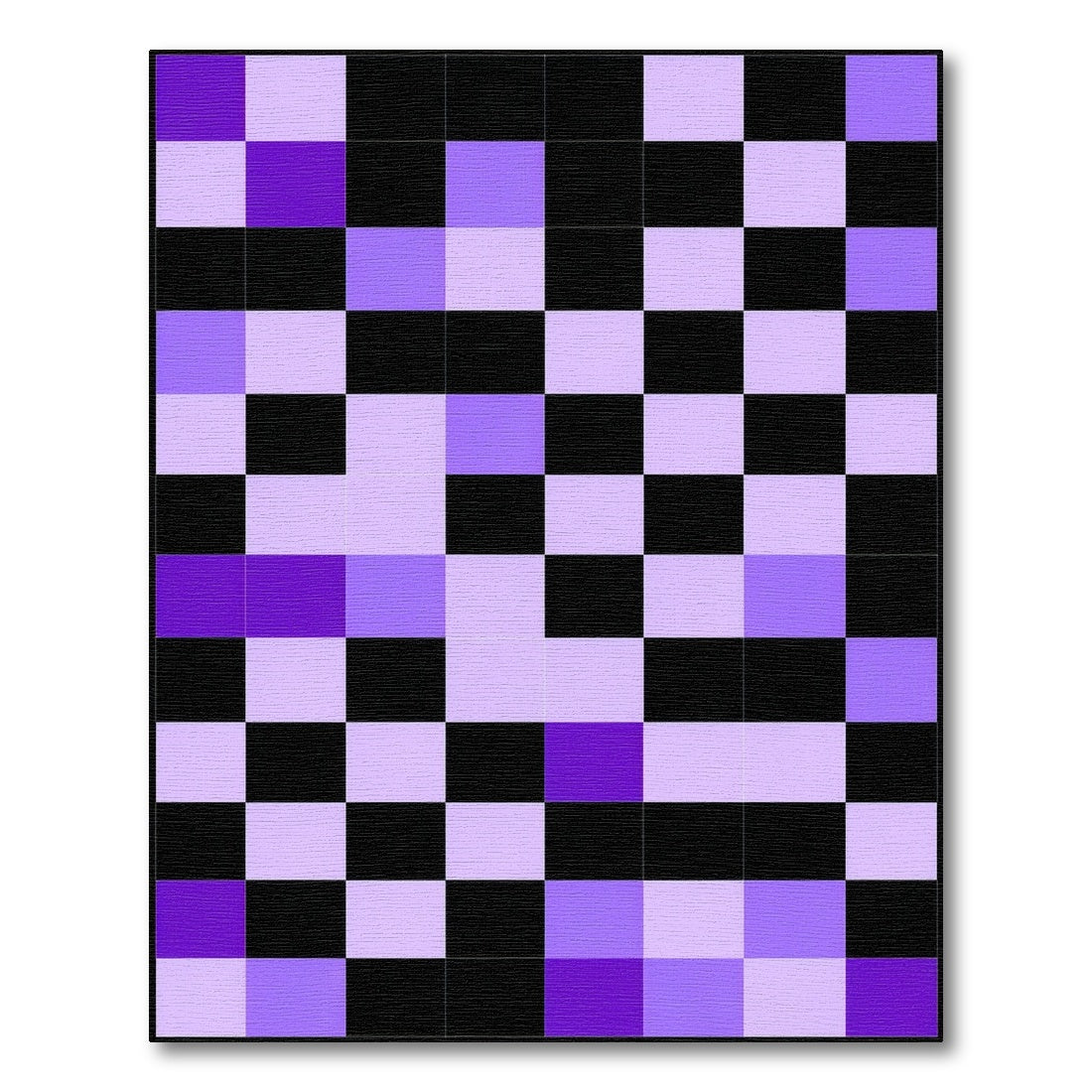 Purple Black Tonal Grid Rug