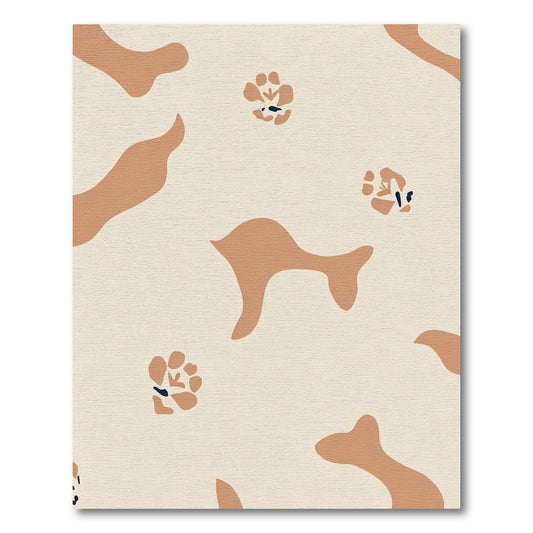 Terra Cotta Organic Abstract Floral Rug