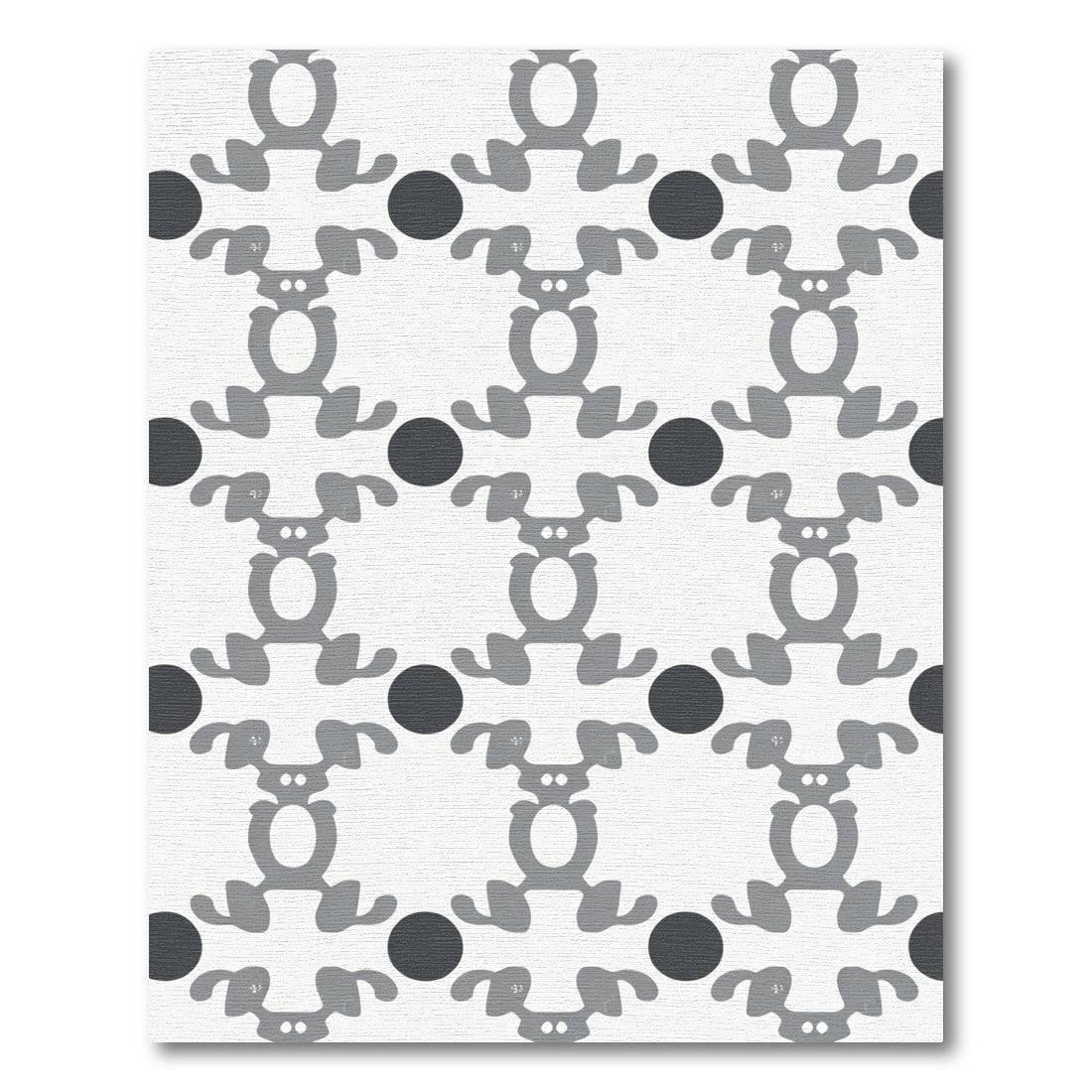 Gray Abstract Creature Dot Rug