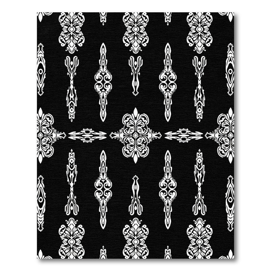 Monochromatic Ornate Scrollwork Harmony Rug