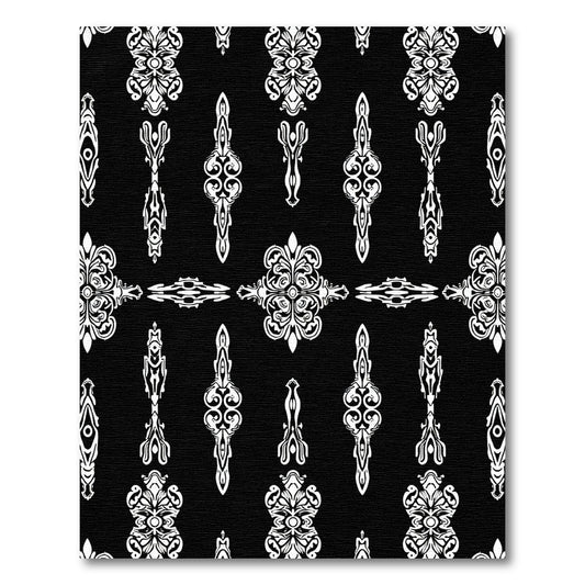 Monochromatic Ornate Scrollwork Harmony Rug