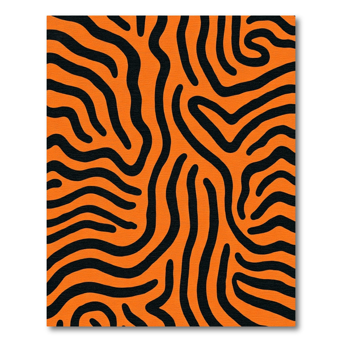 Bold Orange Black Wavy Stripes Rug