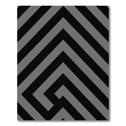 Black Gray Chevron Maze Rug