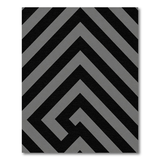 Black Gray Chevron Maze Rug