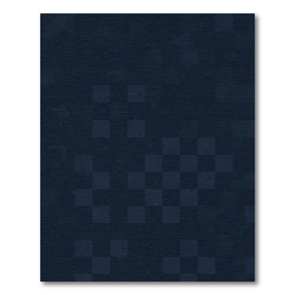 Dark Blue Scattered Checkered Rug