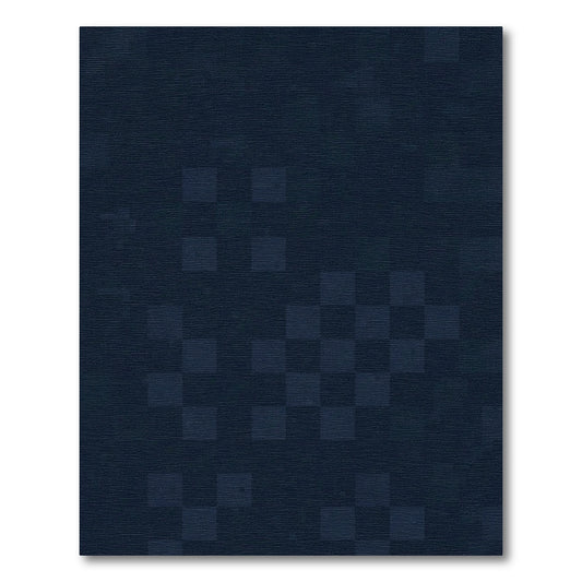 Dark Blue Scattered Checkered Rug