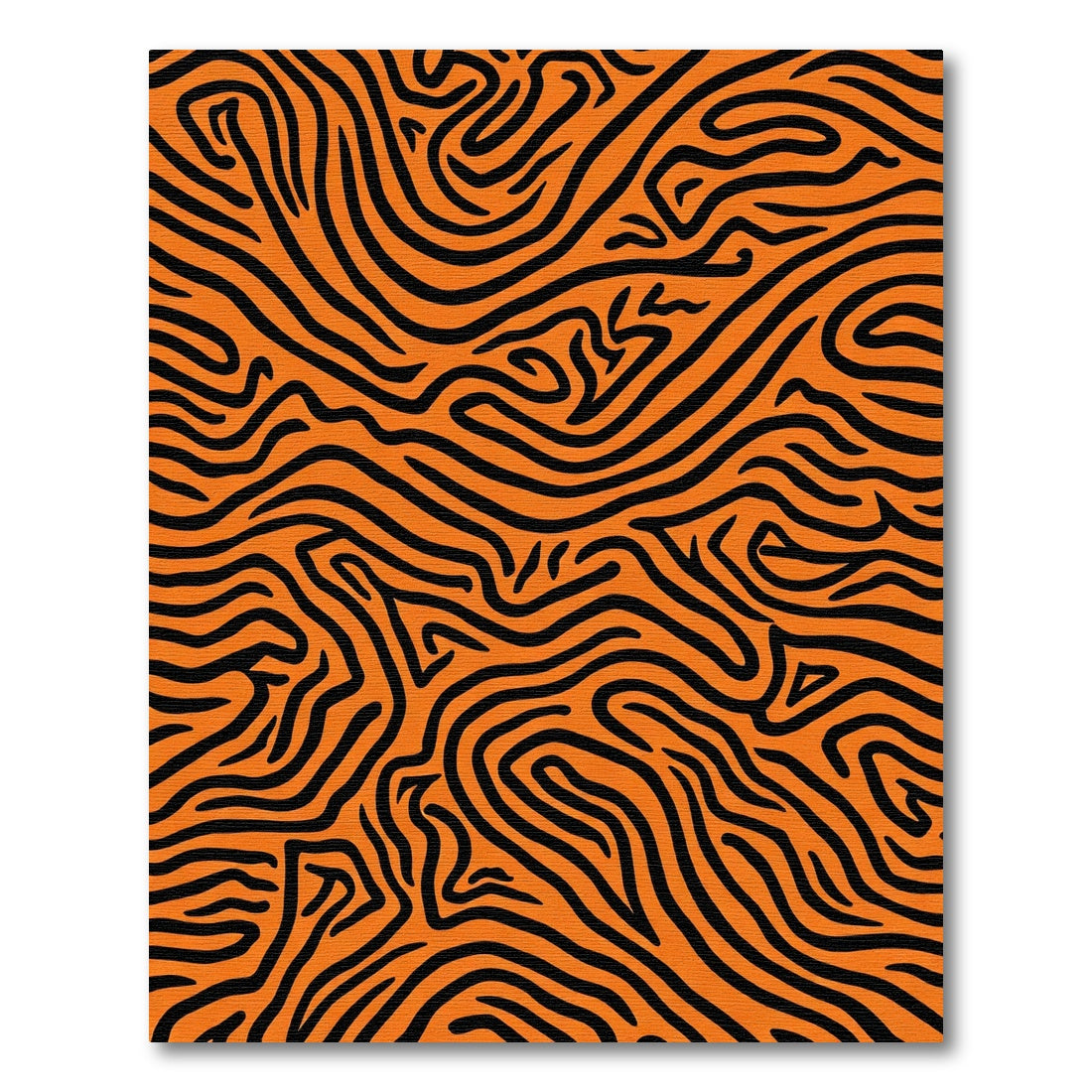 Bold Orange Black Zebra Stripes Rug