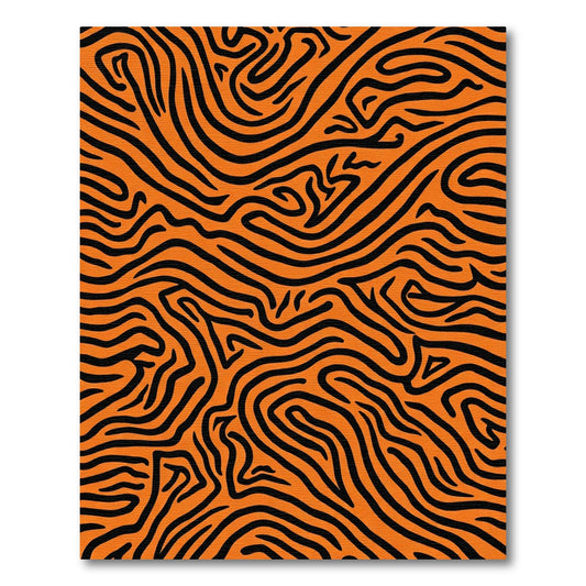 Bold Orange Black Zebra Stripes Rug