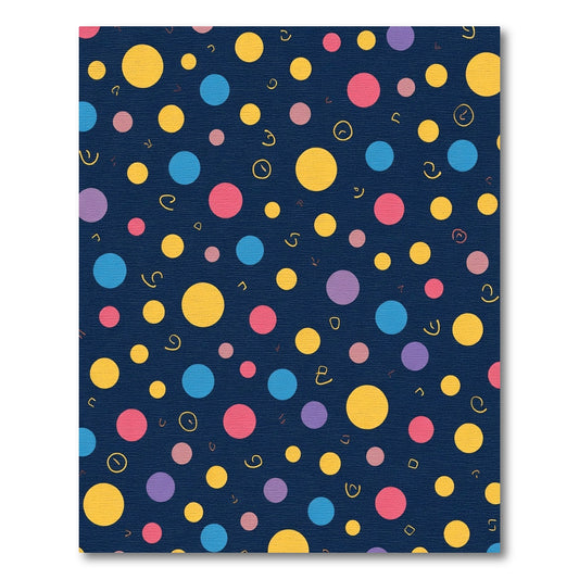 Colorful Scattered Circles Navy Rug