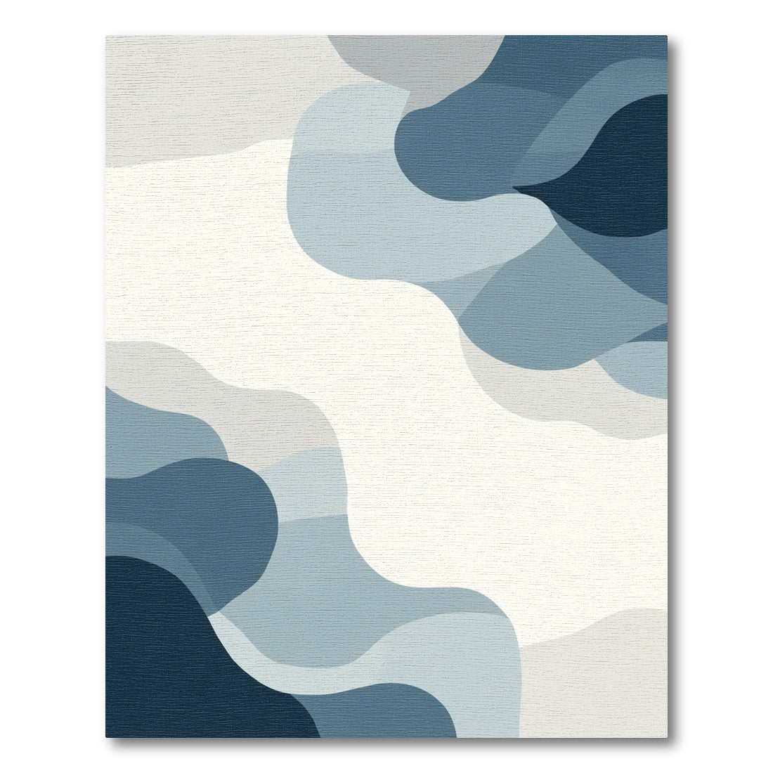 Abstract Blue Wave Layers Rug