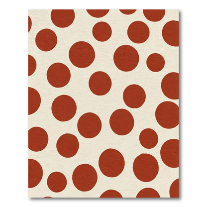 Terracotta Red Polka Dot Burst Rug