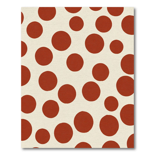 Terracotta Red Polka Dot Burst Rug