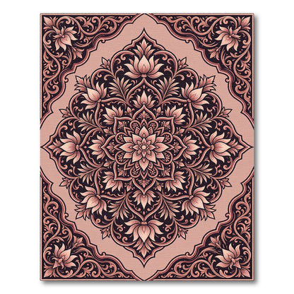 Vintage Rose Floral Mandala Accent Rug