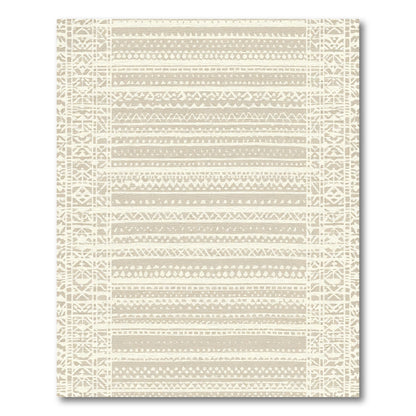Natural Beige Woven Stripe Collage Rug