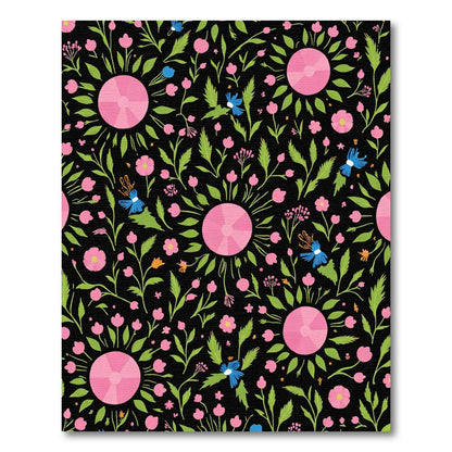 Pink Sunburst Floral Garden Rug