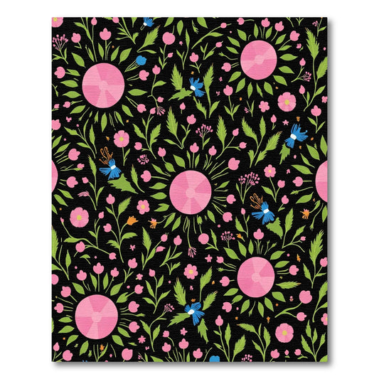 Pink Sunburst Floral Garden Rug