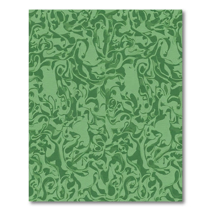 Leafy Green Swirls Abstraction Rug