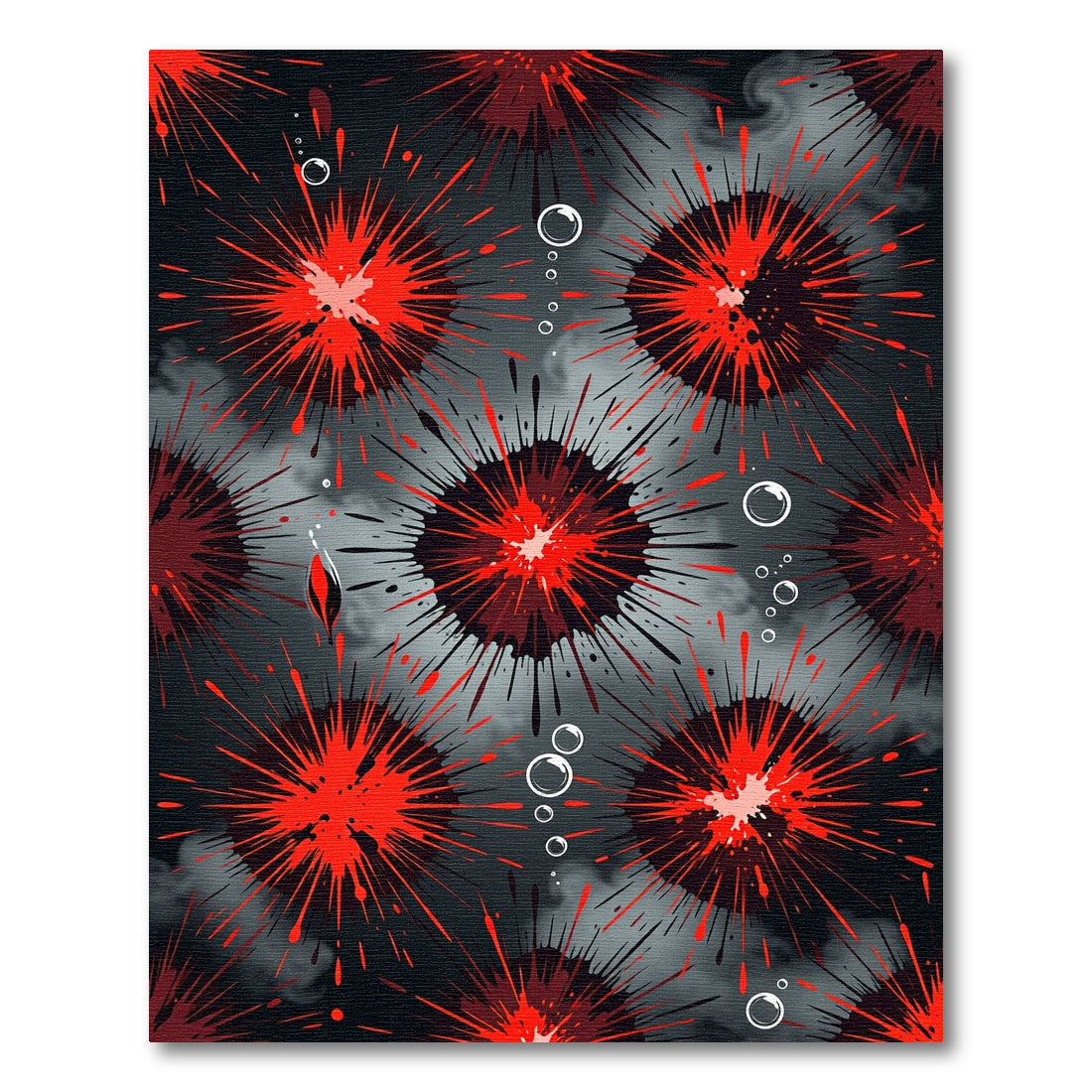 Intense Red Splatter Burst Explosion Rug