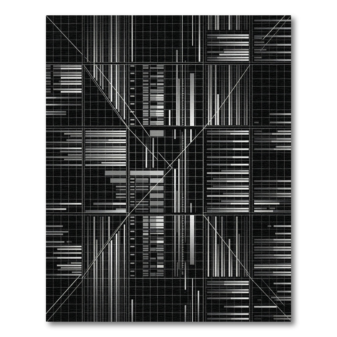 Monochromatic Grid Abstract Geometric Lines Rug