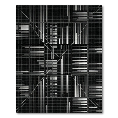 Monochromatic Grid Abstract Geometric Lines Rug