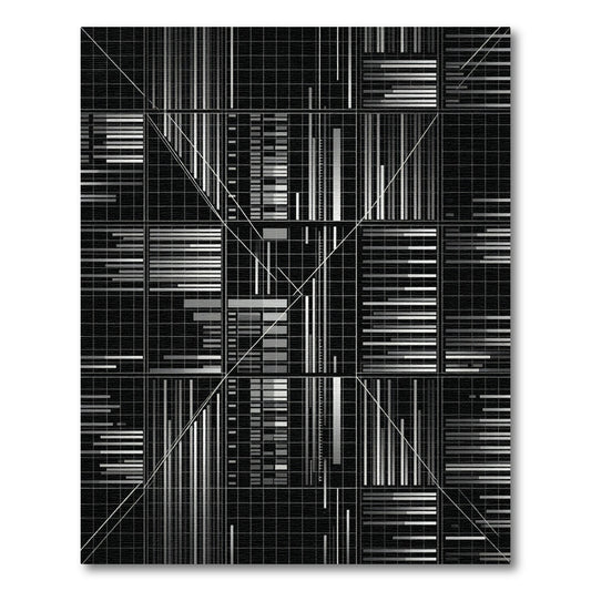 Monochromatic Grid Abstract Geometric Lines Rug