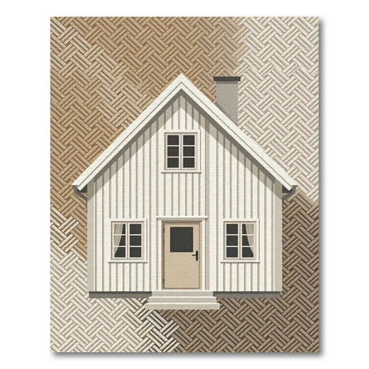 Neutral Woven Wood Grain Cabin Area Rug