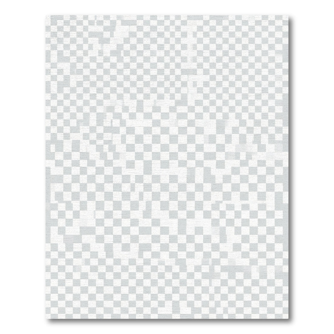 Subtle Gray Checkered Wash Rug
