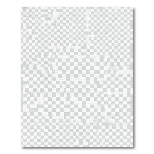 Subtle Gray Checkered Wash Rug