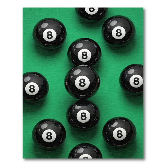 Bold Green Eight Ball Billiard Rug