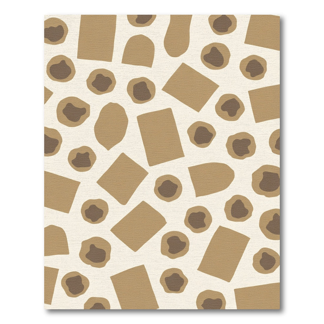 Neutral Terracotta Organic Abstract Shapes Rug